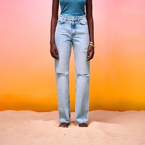 NBW Zara Strait Fit Ripped Jeans